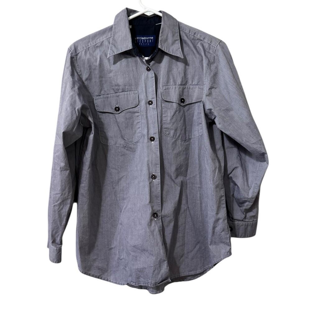 Liz Claiborne Women Button Down Shirt Size Petite Small Long Sleeve Classic City